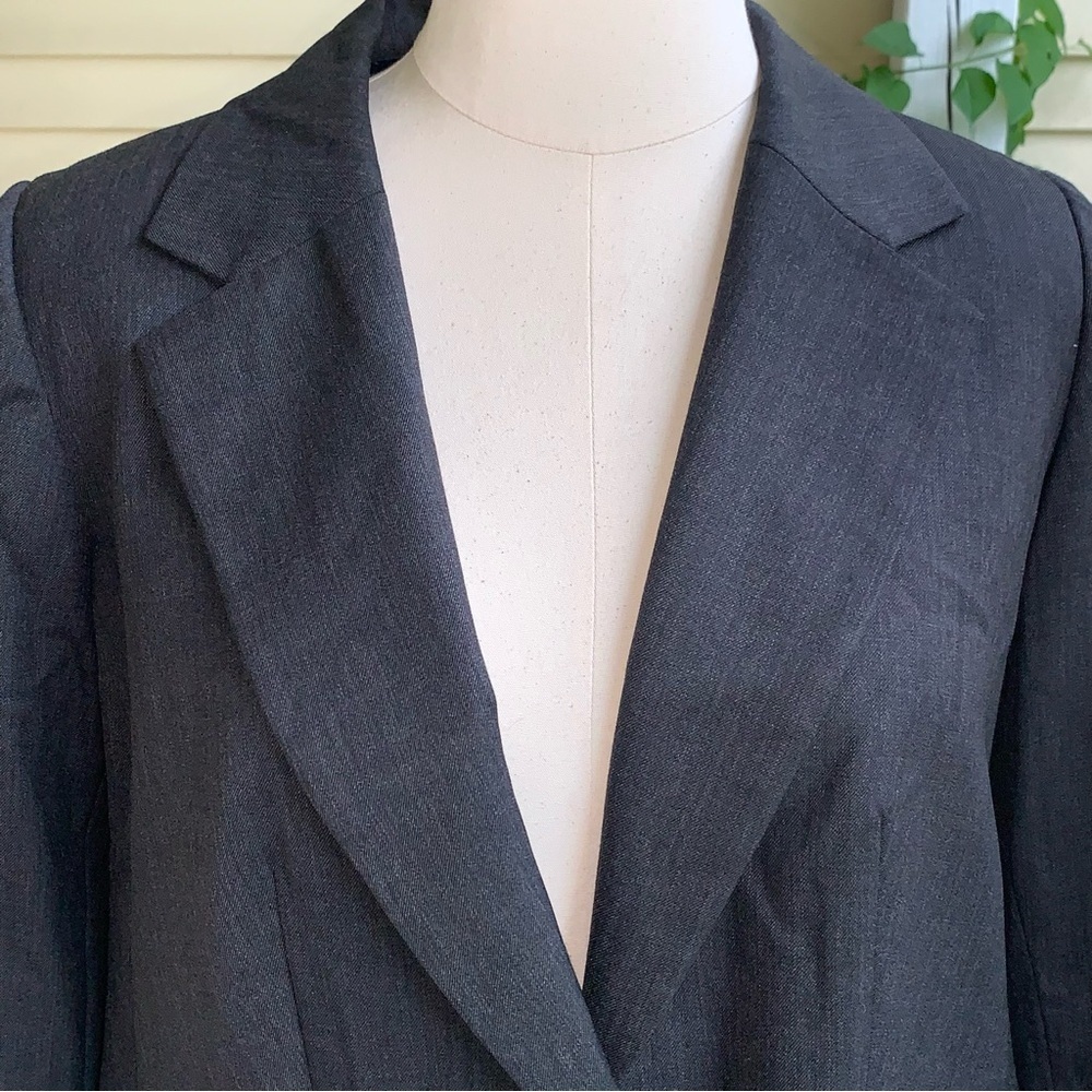 Pendleton Blazer Jacket Virgin Wool Charcoal Gray One Button Womens Plus 18W - Picture 4 of 9